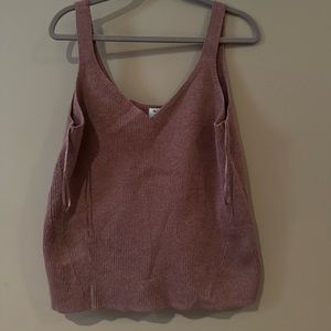 Light Plum Knitted Cropped Tank
